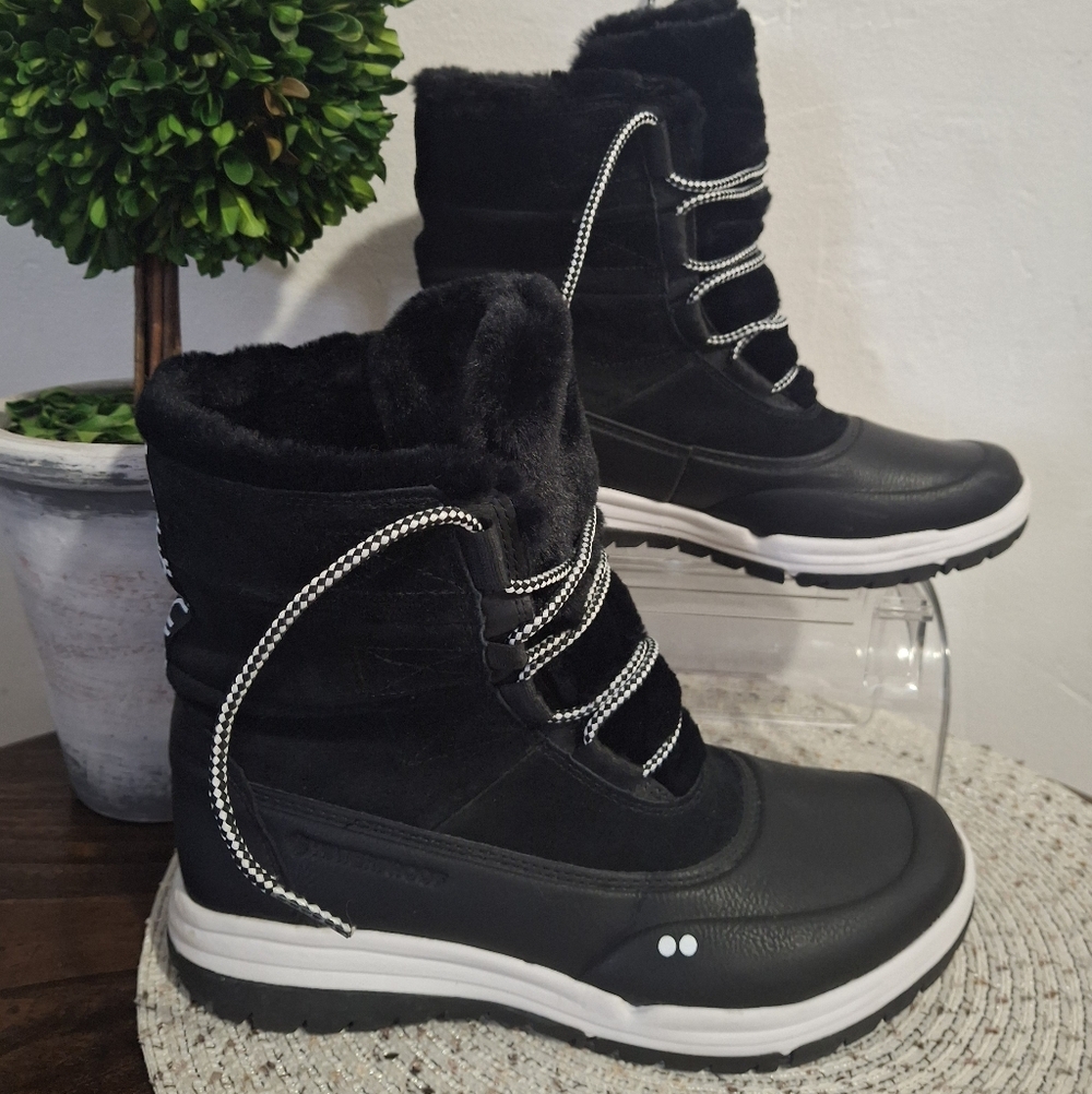 Ryka ALL ACCESS Black Winter Boots with White Accents Size 7.5. - Picture 1 of 7